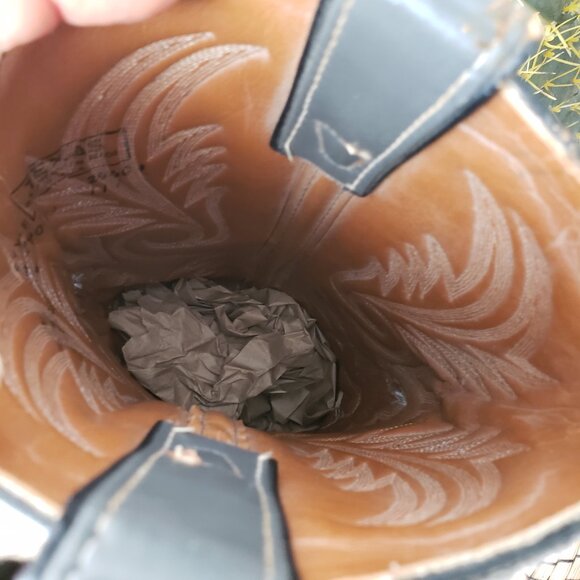 Vintage TEXAS Made Western Cowboy Boots Embroidered Leather Gray size 8.5D Men's - Picture 10 of 13